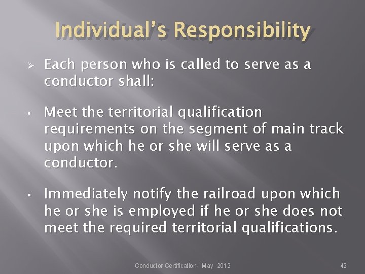 Individual’s Responsibility Ø • • Each person who is called to serve as a Individual’s Responsibility Ø • • Each person who is called to serve as a