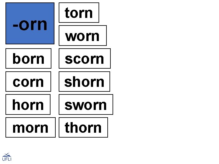 -orn torn worn born scorn shorn sworn morn thorn 