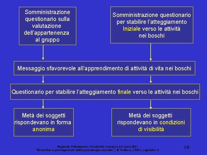 Somministrazione questionario sulla valutazione dell’appartenenza al gruppo Somministrazione questionario per stabilire l’atteggiamento Iniziale verso