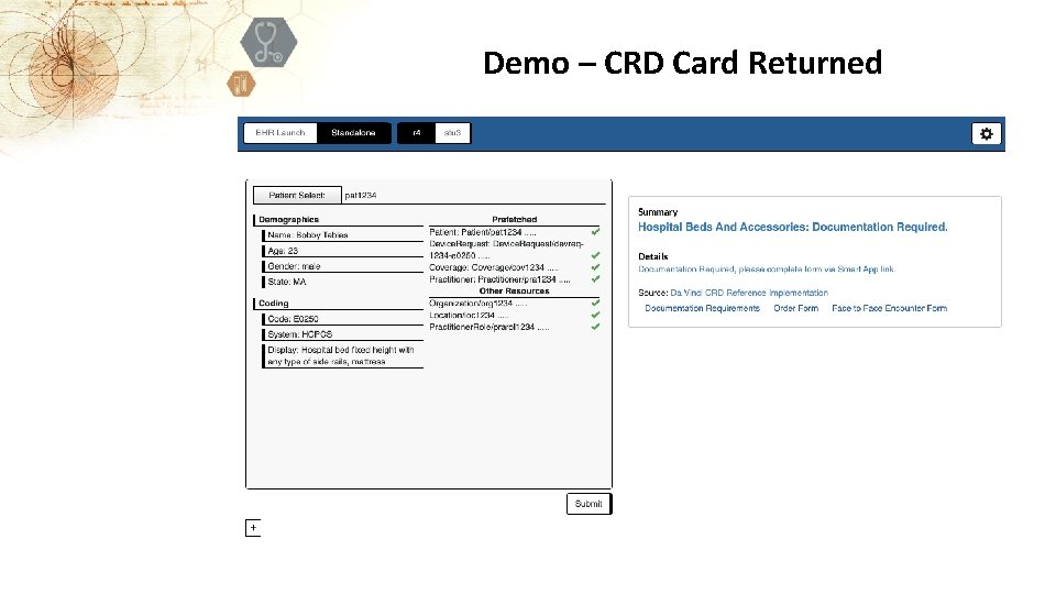 Demo – CRD Card Returned 