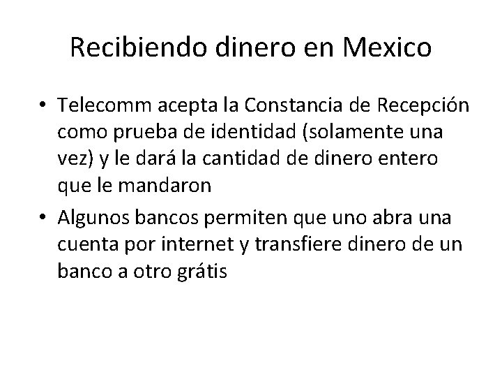 Recibiendo dinero en Mexico • Telecomm acepta la Constancia de Recepción como prueba de Recibiendo dinero en Mexico • Telecomm acepta la Constancia de Recepción como prueba de