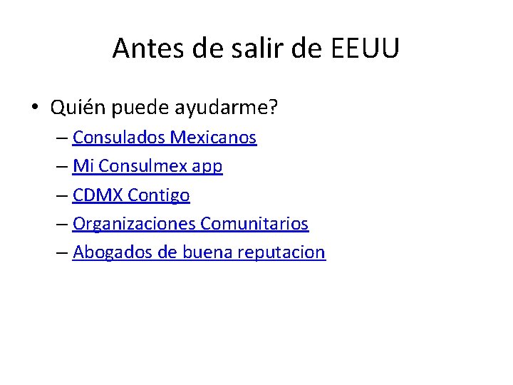 Antes de salir de EEUU • Quién puede ayudarme? – Consulados Mexicanos – Mi Antes de salir de EEUU • Quién puede ayudarme? – Consulados Mexicanos – Mi