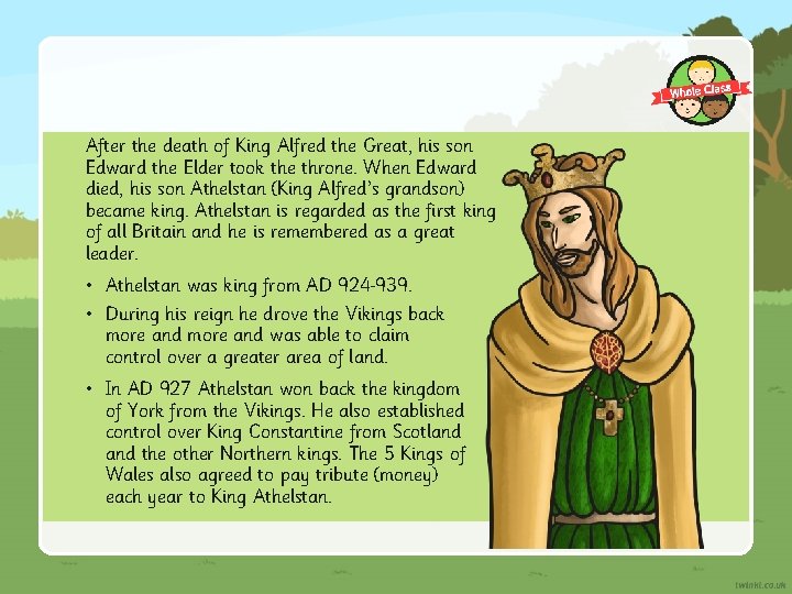 After the death of King Alfred the Great, his son Edward the Elder took