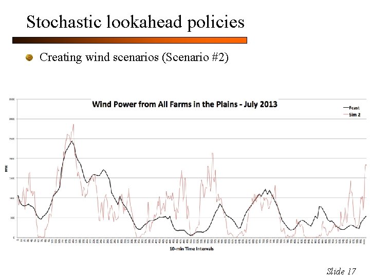 Stochastic lookahead policies Creating wind scenarios (Scenario #2) Slide 17 