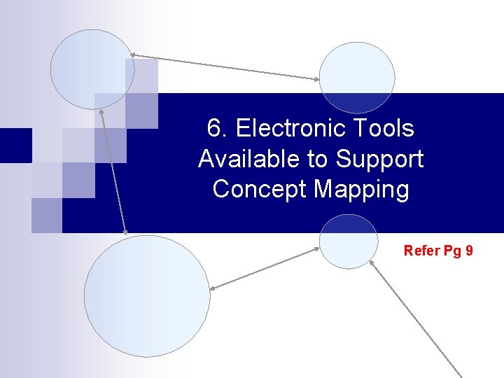 6. Electronic Tools Available to Support Concept Mapping Refer Pg 9 