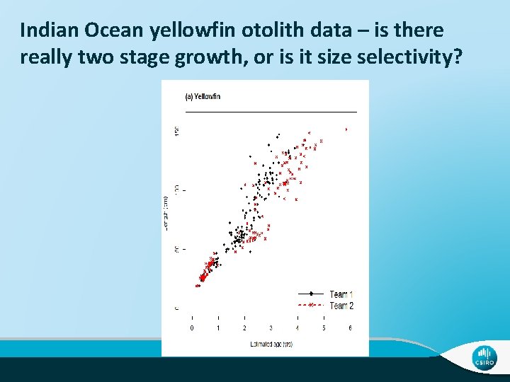 Indian Ocean yellowfin otolith data – is there really two stage growth, or is