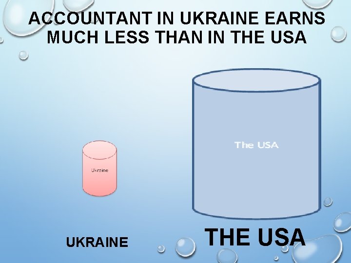 ACCOUNTANT IN UKRAINE EARNS MUCH LESS THAN IN THE USA UKRAINE THE USA 