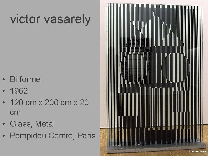 victor vasarely • Bi-forme • 1962 • 120 cm x 20 cm • Glass,