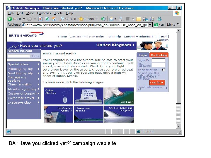 BA ‘Have you clicked yet? ’ campaign web site 