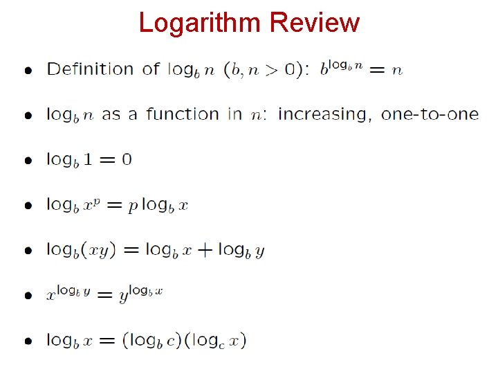 Logarithm Review 