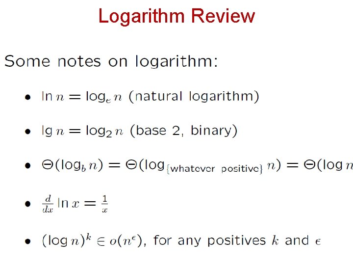 Logarithm Review 