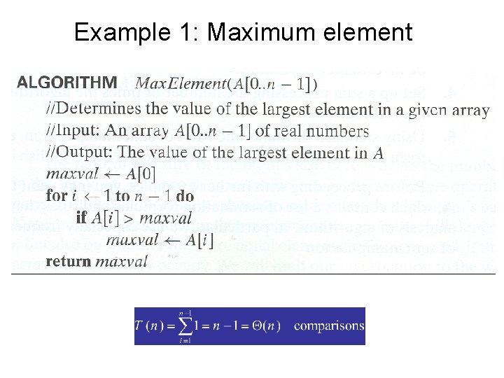 Example 1: Maximum element 