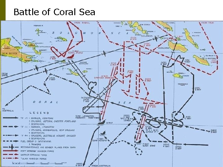 Battle of Coral Sea p Battle of Coral Sea- Americans stop the Japanese advance Battle of Coral Sea p Battle of Coral Sea- Americans stop the Japanese advance