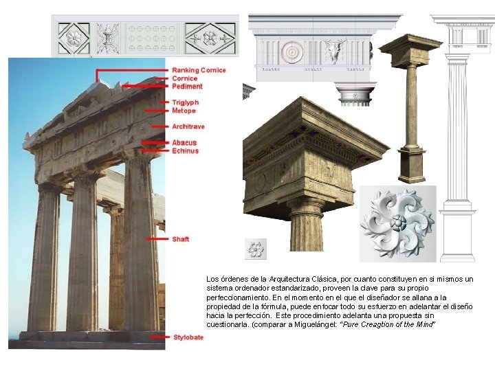 Los órdenes de la Arquitectura Clásica, por cuanto constituyen en si mismos un sistema