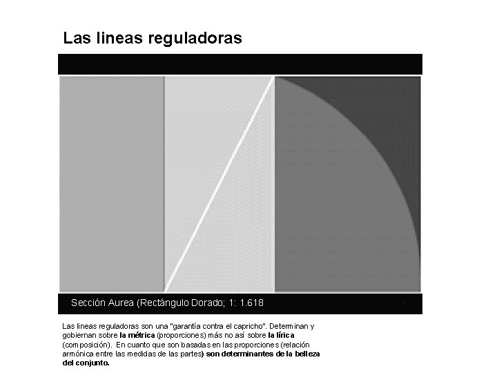 Las lineas reguladoras Sección Aurea (Rectángulo Dorado; 1: 1. 618 Las lineas reguladoras son