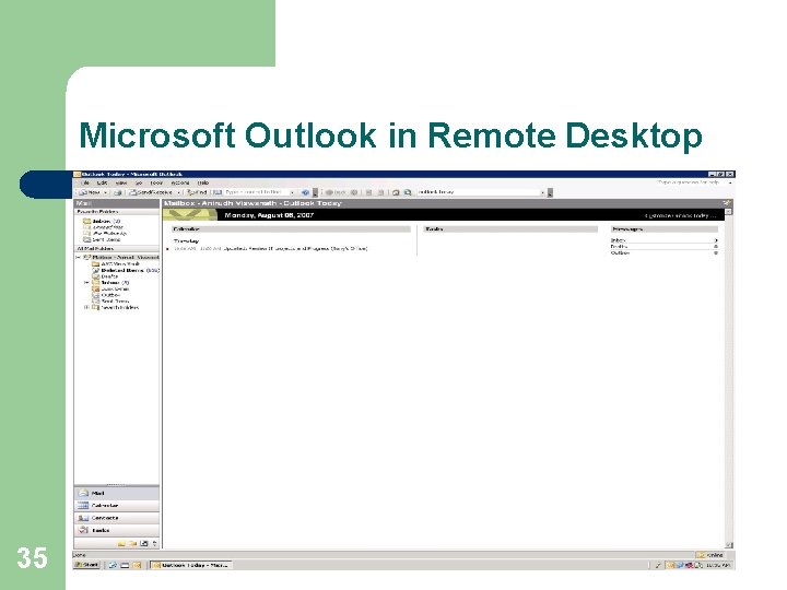 Microsoft Outlook in Remote Desktop 35 