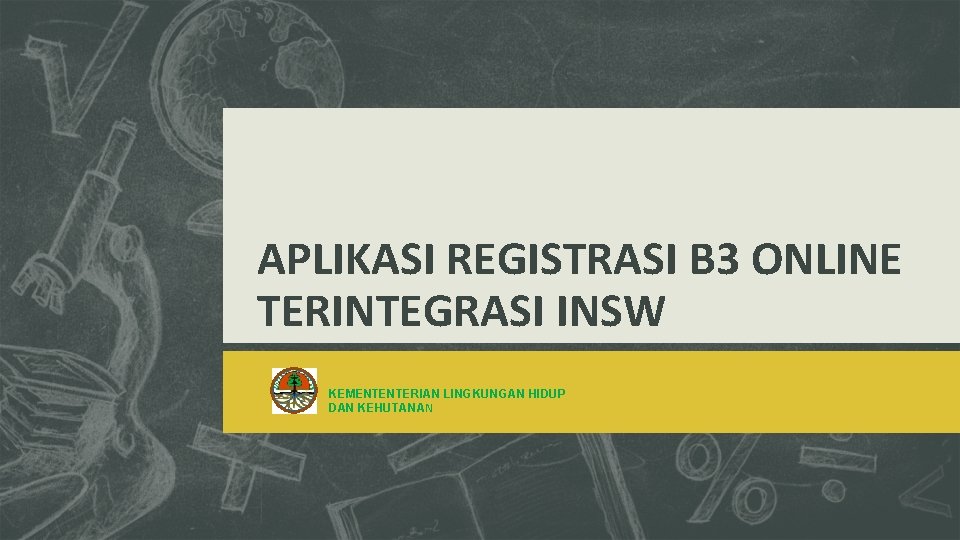 APLIKASI REGISTRASI B 3 ONLINE TERINTEGRASI INSW KEMENTENTERIAN LINGKUNGAN HIDUP DAN KEHUTANAN 