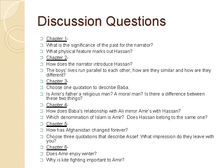 Discussion Questions � � � � � Chapter 1 What is the significance of Discussion Questions � � � � � Chapter 1 What is the significance of