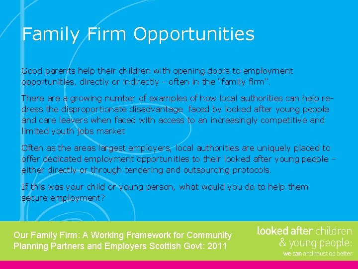 Family Firm Opportunities Good parents help their children with opening doors to employment opportunities,