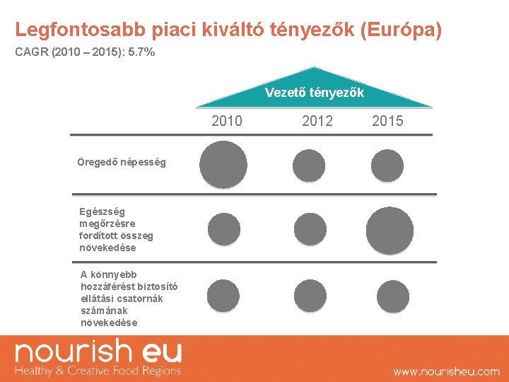 Legfontosabb piaci kiváltó tényezők (Európa) CAGR (2010 – 2015): 5. 7% Vezető tényezők 2010