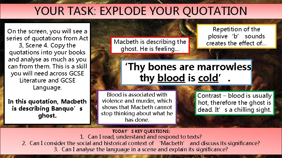 Exploding A Quotation LESSON NINE YOUR STARTER WHAT HAPPENS IN ACT