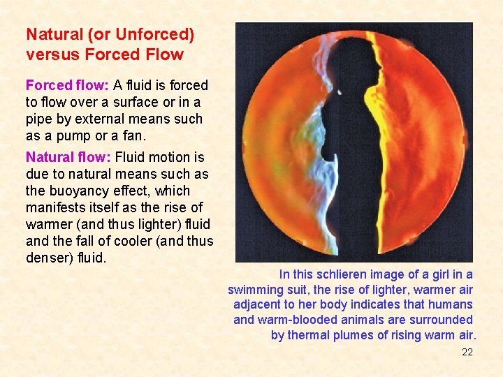 Natural (or Unforced) versus Forced Flow Forced flow: A fluid is forced to flow