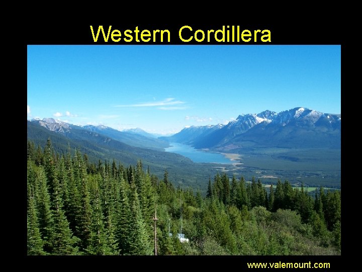 Western Cordillera www. valemount. com 