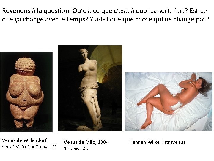 Revenons à la question: Qu’est ce que c’est, à quoi ça sert, l’art? Est-ce