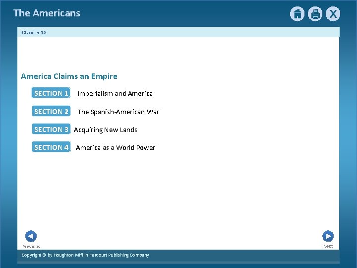 The Americans Chapter 18 America Claims an Empire SECTION 1 Imperialism and America SECTION