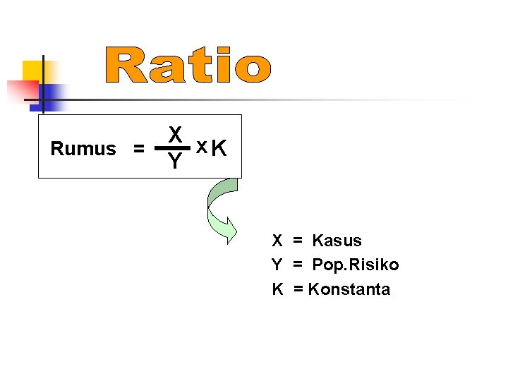 Rumus = X x K Y X = Kasus Y = Pop. Risiko K