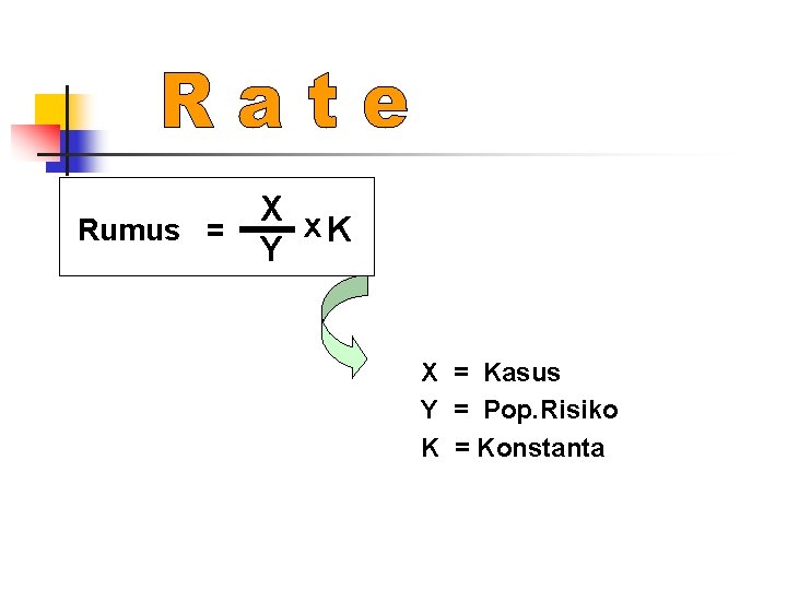 Rumus = X x K Y X = Kasus Y = Pop. Risiko K