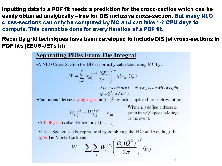 Inputting data to a PDF fit needs a prediction for the cross-section which can