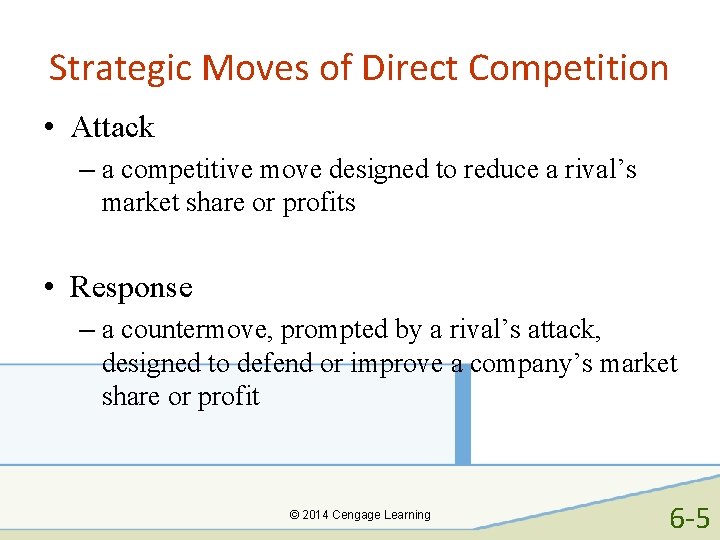 Strategic Moves of Direct Competition • Attack – a competitive move designed to reduce