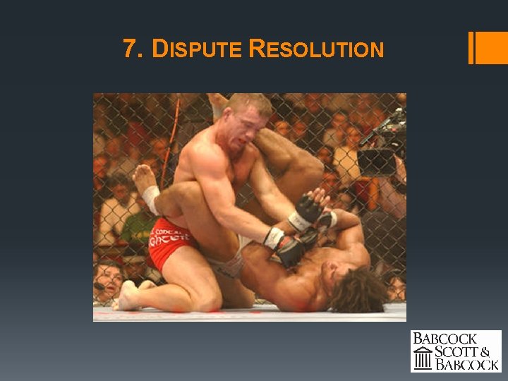 7. DISPUTE RESOLUTION 