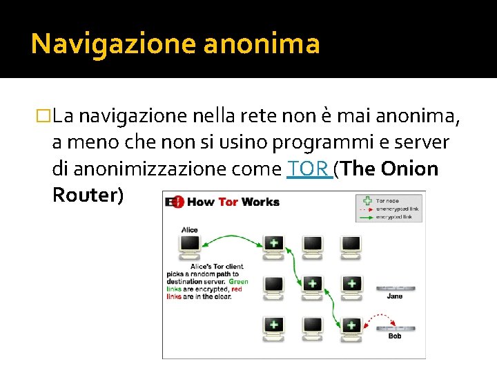 Navigazione anonima �La navigazione nella rete non è mai anonima, a meno che non