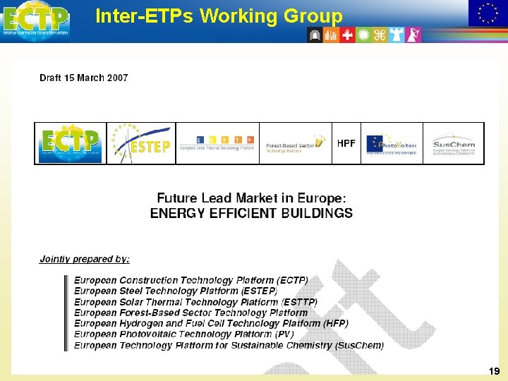 Inter-ETPs Working Group 19 