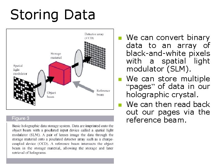 Storing Data n n n We can convert binary data to an array of