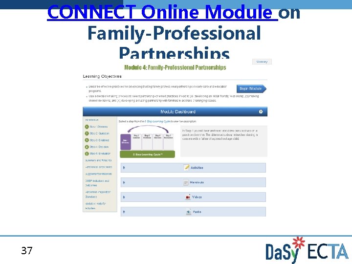 CONNECT Online Module on Family-Professional Partnerships 37 