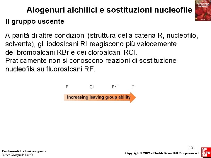 Alogenuri alchilici e sostituzioni nucleofile Il gruppo uscente A parità di altre condizioni (struttura