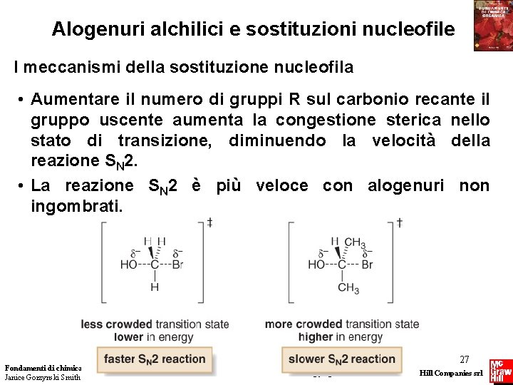 Alogenuri alchilici e sostituzioni nucleofile I meccanismi della sostituzione nucleofila • Aumentare il numero