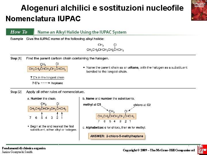 Alogenuri alchilici e sostituzioni nucleofile Nomenclatura IUPAC Fondamenti di chimica organica Janice Gorzynski Smith