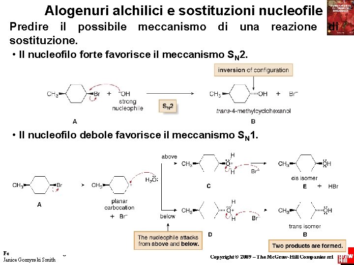 Alogenuri alchilici e sostituzioni nucleofile Predire il possibile sostituzione. meccanismo di una reazione di
