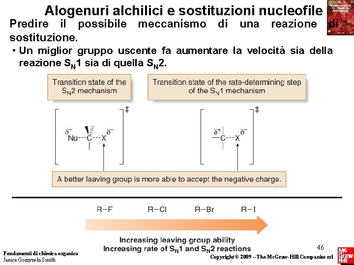 Alogenuri alchilici e sostituzioni nucleofile Predire il possibile sostituzione. meccanismo di una reazione di