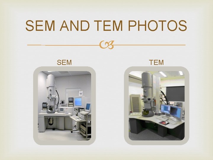 SEM AND TEM PHOTOS SEM TEM 