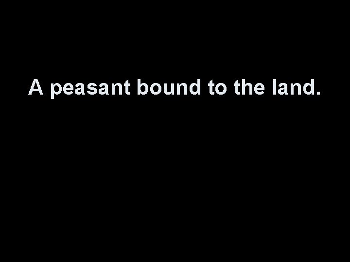 A peasant bound to the land. 