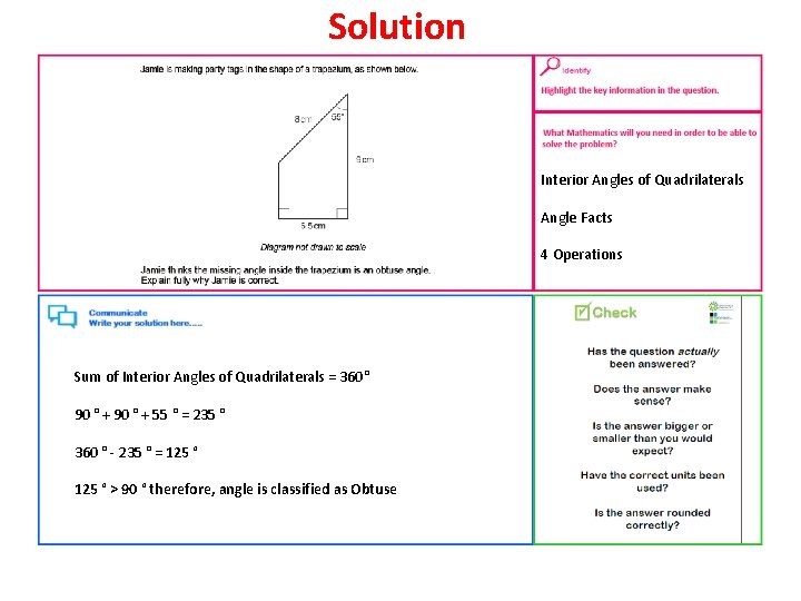 Solution Interior Angles of Quadrilaterals Angle Facts 4 Operations Sum of Interior Angles of
