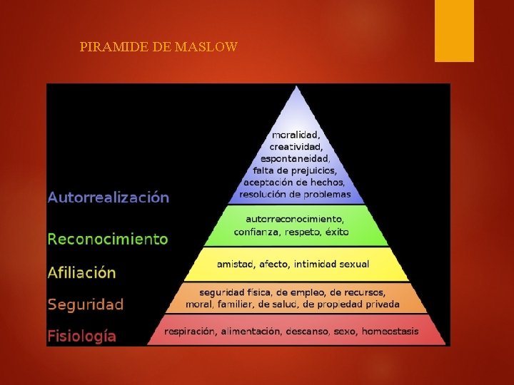 PIRAMIDE DE MASLOW 