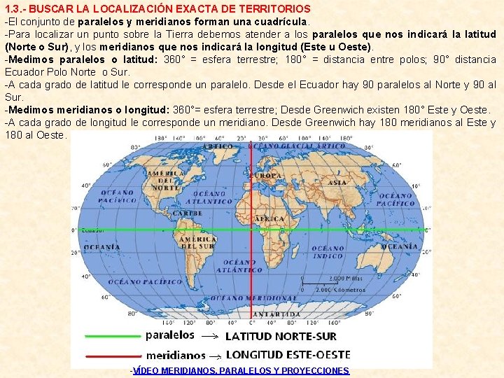 1. 3. - BUSCAR LA LOCALIZACIÓN EXACTA DE TERRITORIOS -El conjunto de paralelos y 1. 3. - BUSCAR LA LOCALIZACIÓN EXACTA DE TERRITORIOS -El conjunto de paralelos y