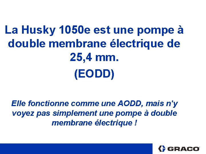 La Husky 1050 e est une pompe à double membrane électrique de 25, 4