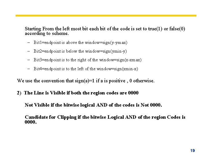 Starting From the left most bit each bit of the code is set to